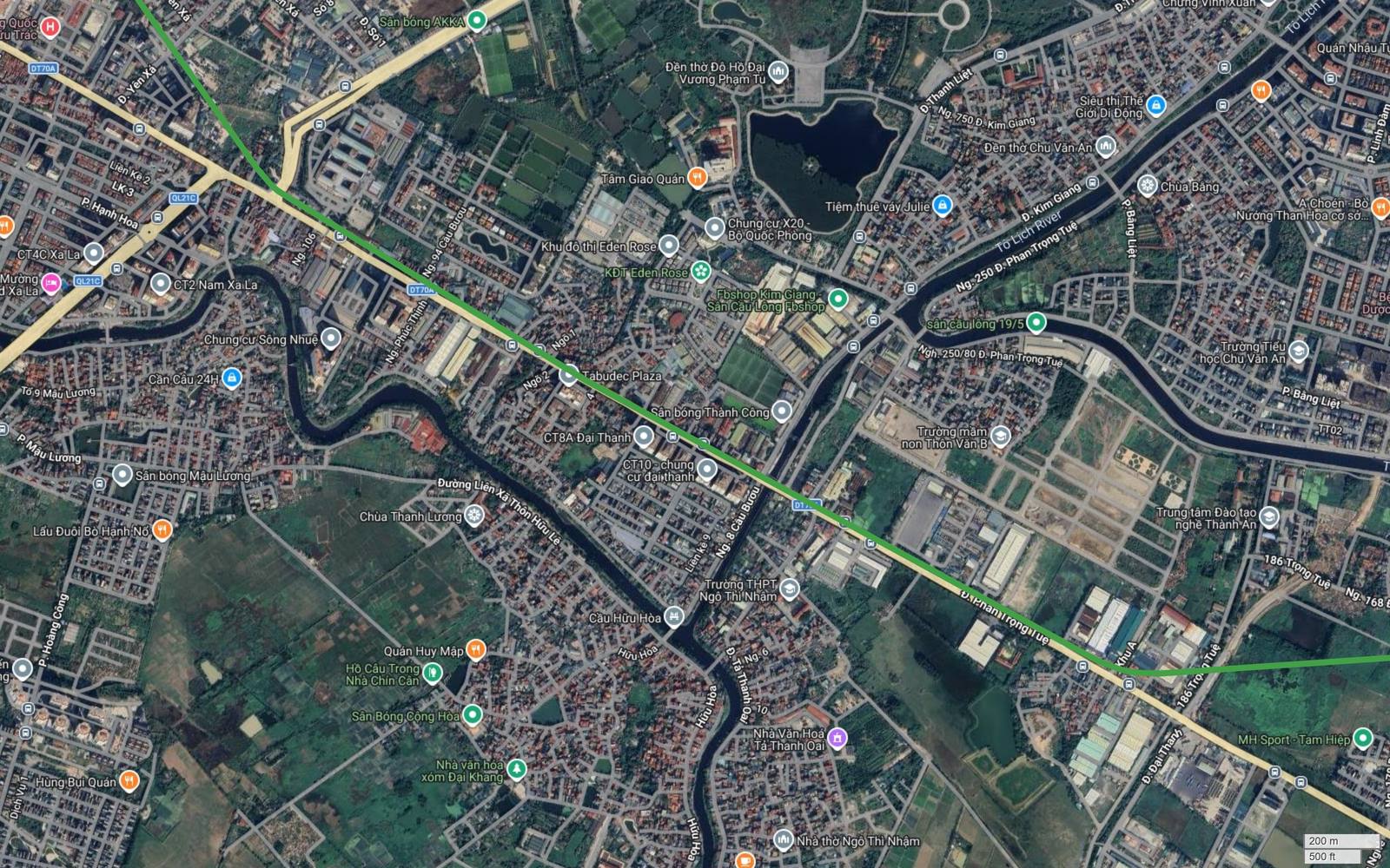 Tuyến metro số 4 Hà Nội đi qua chung cư Đại Thanh, Tả Thanh Oai và nhập trục Phan Trọng Tuệ, cạnh sông Tô Lịch